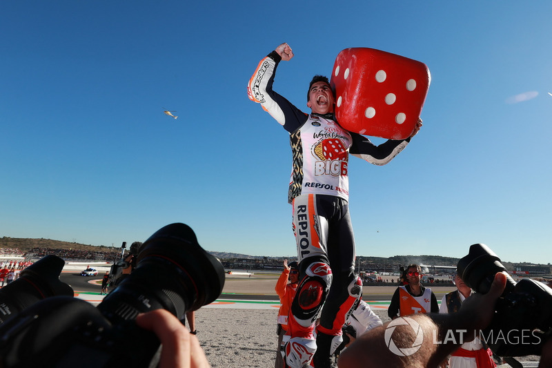 World champion Marc Marquez, Repsol Honda Team celebrate