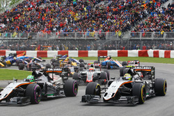 Nico Hulkenberg, Sahara Force India F1 VJM09 en Sergio Perez, Sahara Force India F1 VJM09 bij de sta