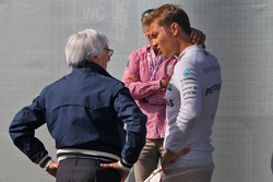 Bernie Ecclestone, with Nico Rosberg, Mercedes AMG F1