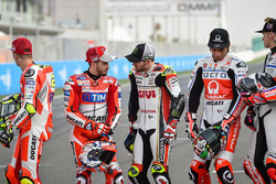 Andrea Iannone, Ducati Team; Andrea Dovizioso, Ducati Team; Cal Crutchlow, Team LCR Honda; Danilo Petrucci, Pramac Racing