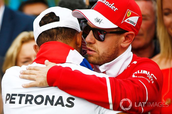 2017 World Champion Lewis Hamilton, Mercedes AMG F1, Sebastian Vettel, Ferrari