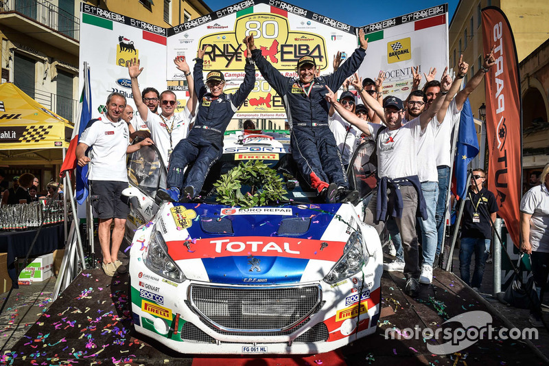 I vincitori Paolo Andreucci, Anna Andreussi, Peugeot 208 T16 R5, Peugeot Sport Italia