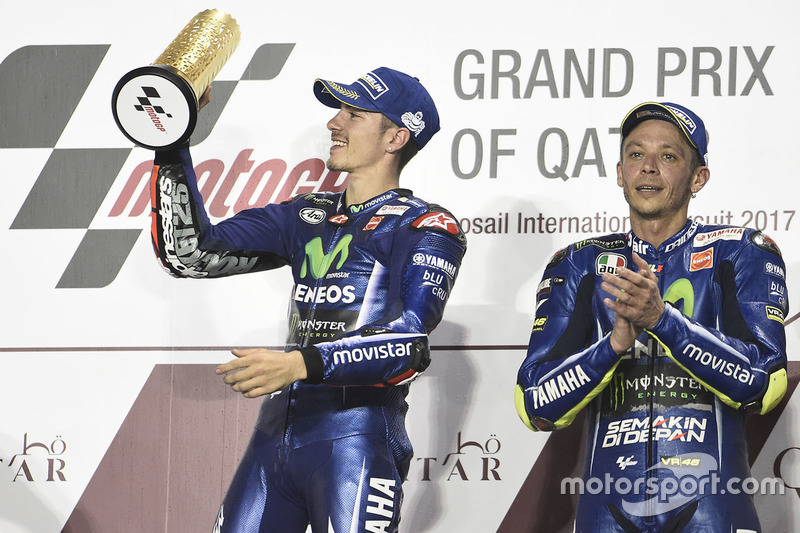 1. Maverick Viñales, Yamaha Factory Racing; 3. Valentino Rossi, Yamaha Factory Racing