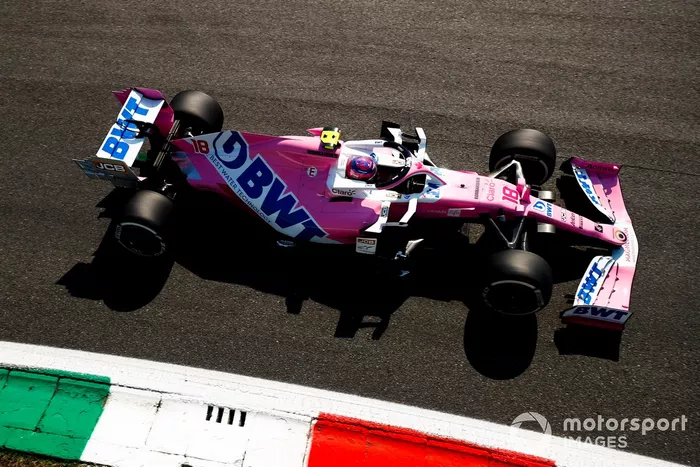 Para 2020, misma historia con Racing Point: el RP20 ahora tiene a BWT como patrocinador principal (sin SportPesa) y el rosa sigue dominando