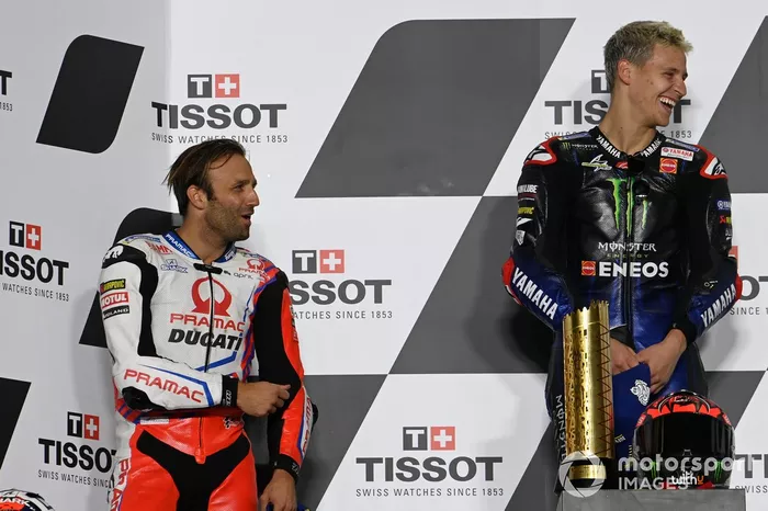 Podio: ganador Fabio Quartararo, Yamaha Factory Racing, segundo lugar Johann Zarco, Pramac Racing