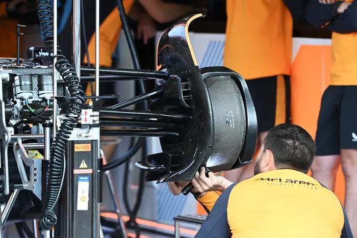 Detalle del tambor de freno del McLaren MCL36 