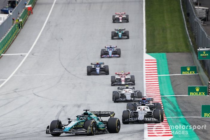 Lance Stroll, Aston Martin AMR22, Pierre Gasly, AlphaTauri AT03, Alex Albon, Williams FW44, Yuki Tsunoda, AlphaTauri AT03