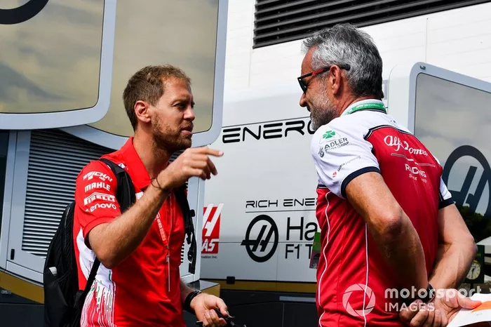 Sebastian Vettel, Ferrari y Beat Zehnder, Team Manager de Alfa Romeo Racing