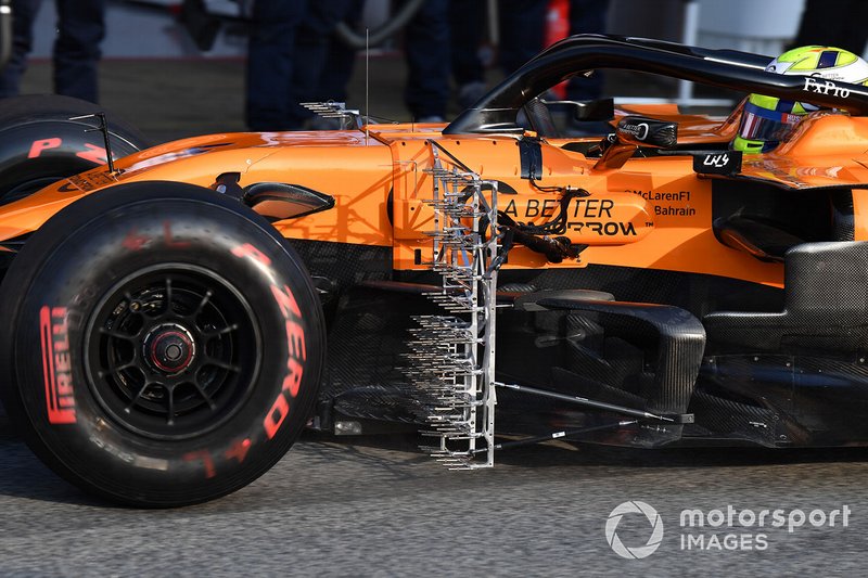 Lando Norris, McLaren MCL34 with aero sensors