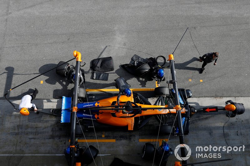 Arrêt au stand de Lando Norris, McLaren MCL34