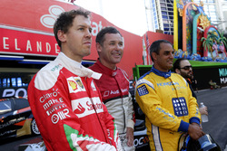 Sebastian Vettel, Tom Kristensen und Juan Pablo Montoya