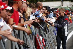Kevin Magnussen, Haas F1 Team, signs autographs for fans