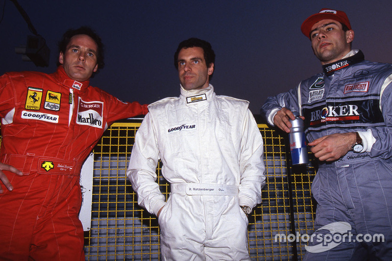 Gerhard Berger, Ferrari; Roland Ratzenberger, Simtek; Karl Wendlinger, Sauber