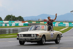 Romain Grosjean, Haas F1 Team lors de la parade des pilotes