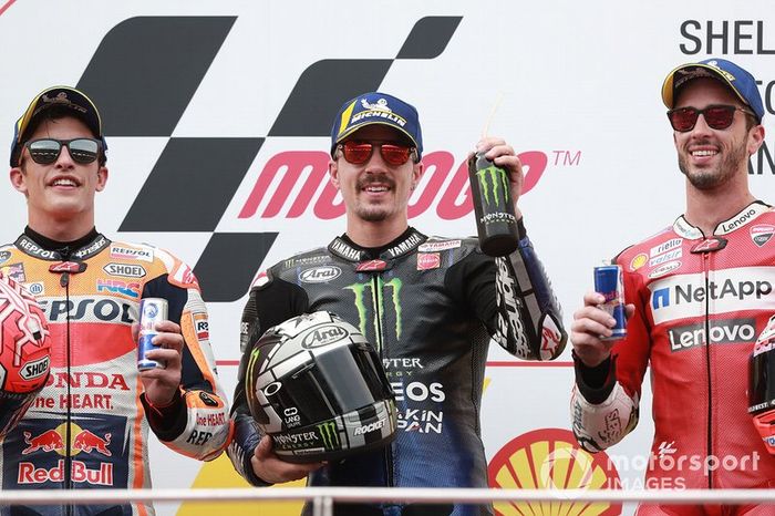 Podio: 1º Maverick Vinales, Yamaha Factory Racing, 2º Marc Marquez, Repsol Honda Team, 3º Andrea Dovizioso, Ducati Team

