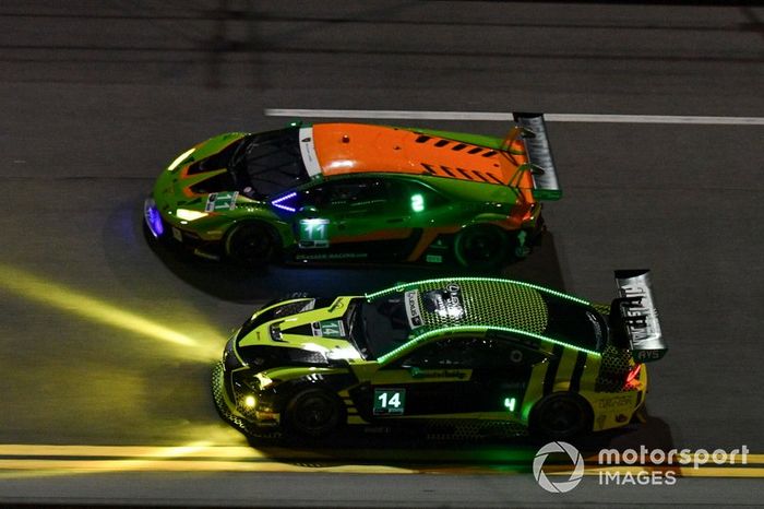 #14 AIM Vasser Sullivan Lexus RC-F GT3, GTD: Parker Chase, Jack Hawksworth, Michael De Quesada, Kyle Busch, #11 GRT Grasser Racing Team Lamborghini Huracan GT3, GTD: Richard Heistand, Steijn Schothorst, Albert Costa