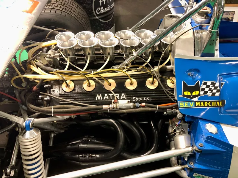 Le moteur d'une monoplace Matra de Jean-Pierre Beltoise