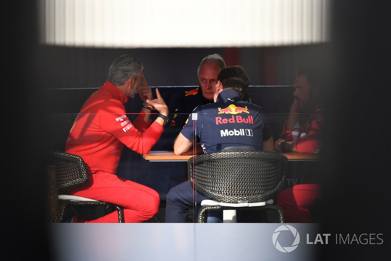Maurizio Arrivabene, Ferrari, Dr Helmut Marko, Red Bull Motorsport, Christian Horner, Red Bull Racing és Gino Rosato, Ferrari