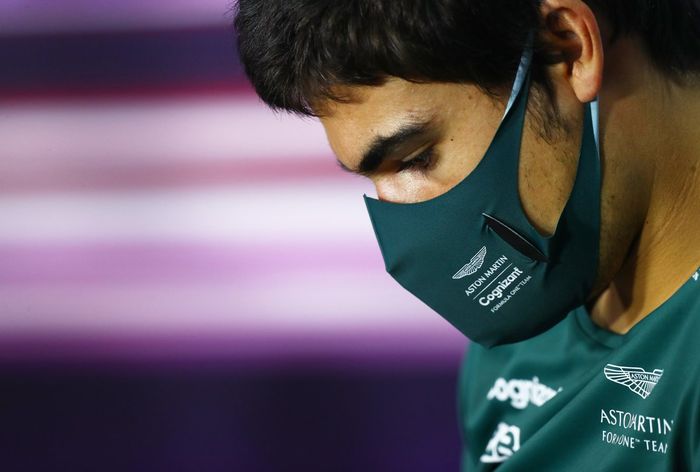 Lance Stroll, Aston Martin en la conferencia de prensa