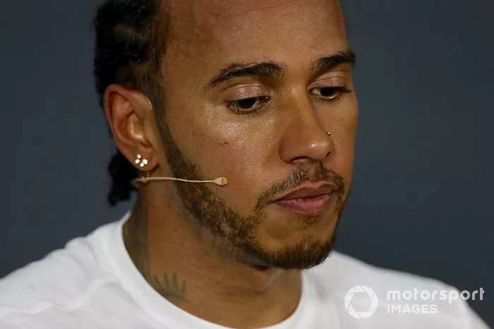 Pole man Lewis Hamilton, Mercedes AMG F1, in the post Qualifying Press Conference