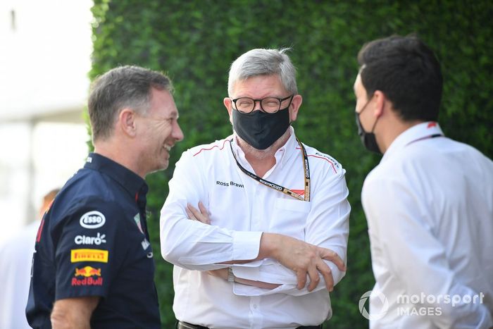 Christian Horner, director del equipo Red Bull Racing Ross Brawn, director general de deportes de motor, FOM 