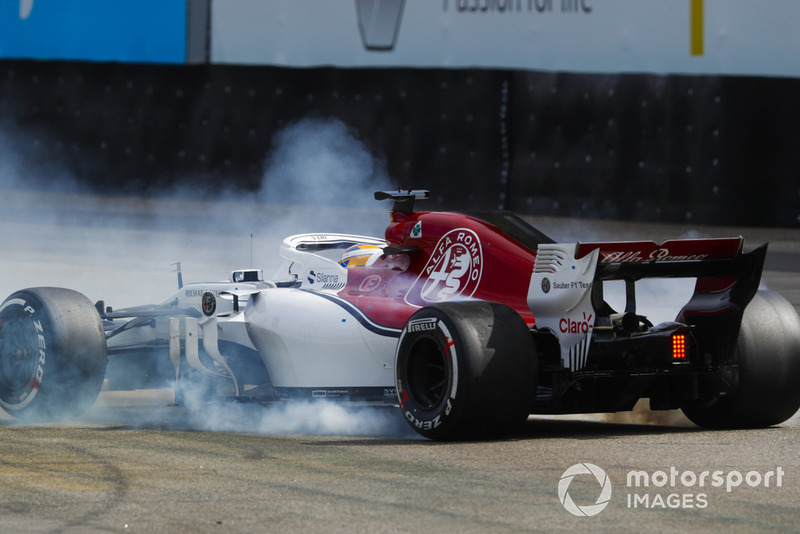 Marcus Ericsson, Sauber C37, en tête-à-queue