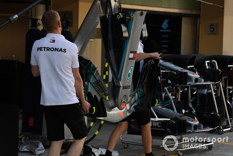 L'aileron avant de la Mercedes-AMG F1 W09