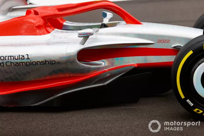 Detalle del Sidepod del coche de Fórmula 1 2022