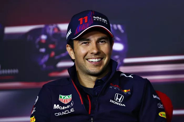 Sergio Pérez, Red Bull Racing durante la conferencia de prensa