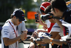 Felipe Massa, Williams Martini Racing, signs autographs for fans