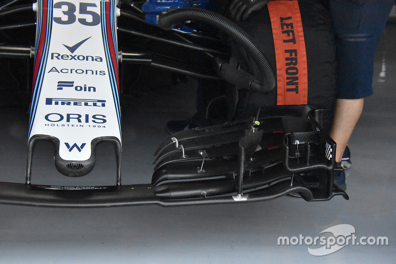 Detalle del alerón delantero del Williams FW41