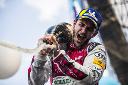 Daniel Abt, Audi Sport ABT Schaeffler, sprays the champagne after winning the race
