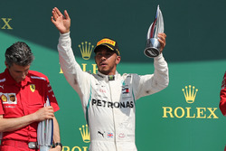 Lewis Hamilton, Mercedes-AMG F1 W09 on the podium