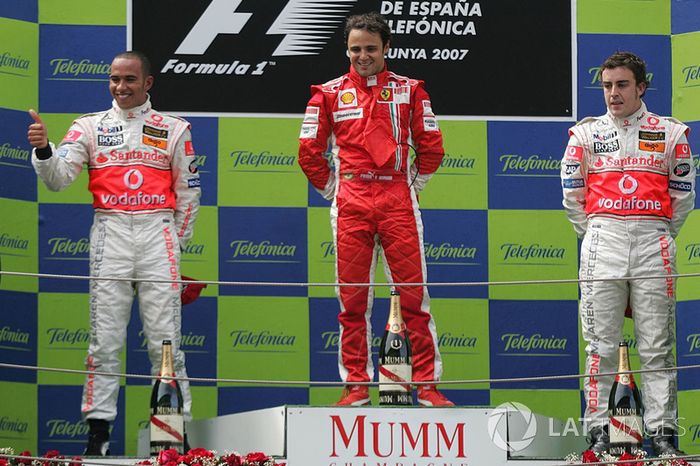 2007: 1. Felipe Massa, 2. Lewis Hamilton, 3. Fernando Alonso
