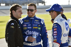 Landon Cassill, StarCom Racing, Chevrolet Camaro, Chris Buescher, JTG Daugherty Racing, Chevrolet Camaro Kleenex Wet Wipes and A.J. Allmendinger, JTG Daugherty Racing, Chevrolet Camaro Kroger ClickList