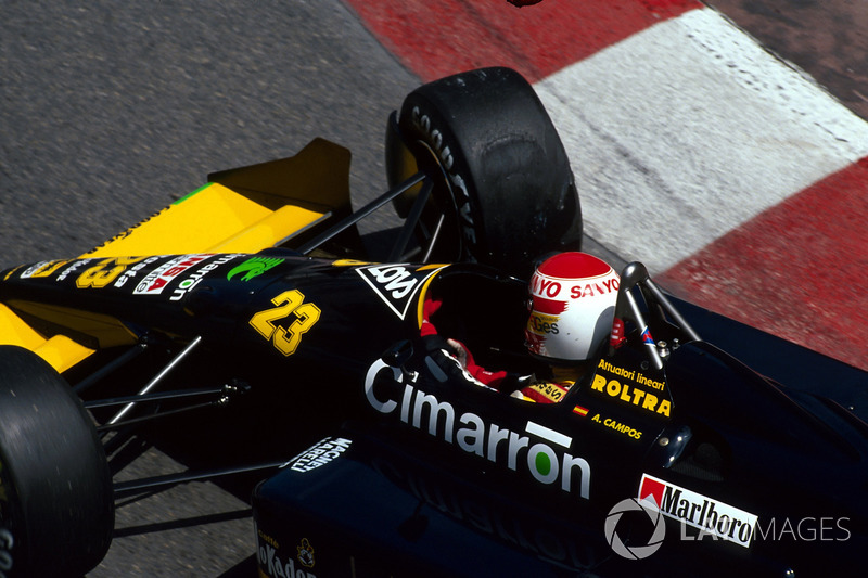 Также за бортом гонки остались Бернд Шнайдер (Zakspeed), Адриан Кампос (Minardi, на фото) и Джулиан Бейли (Tyrrell).