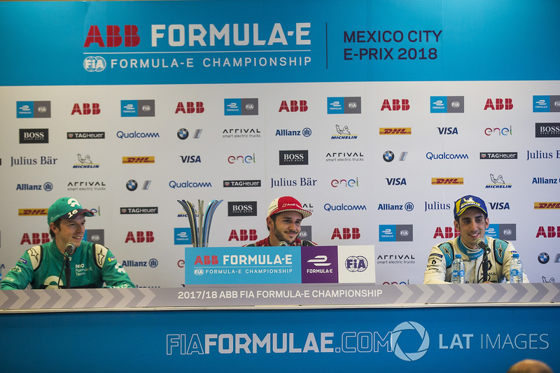 Daniel Abt, Audi Sport ABT Schaeffler, Oliver Turvey, NIO Formula E Team, Sébastien Buemi, Renault e.Dams, talk to the media in the press conference