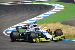 Lance Stroll, Williams FW41, with a large amount of Flo-viz paint applied