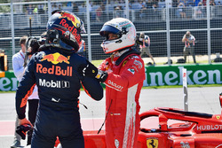 Polesitter Sebastian Vettel, Ferrari viert feest in parc ferme