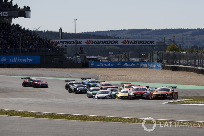 René Rast, Audi Sport Team Rosberg, Audi RS 5 DTM leads at the start of the race