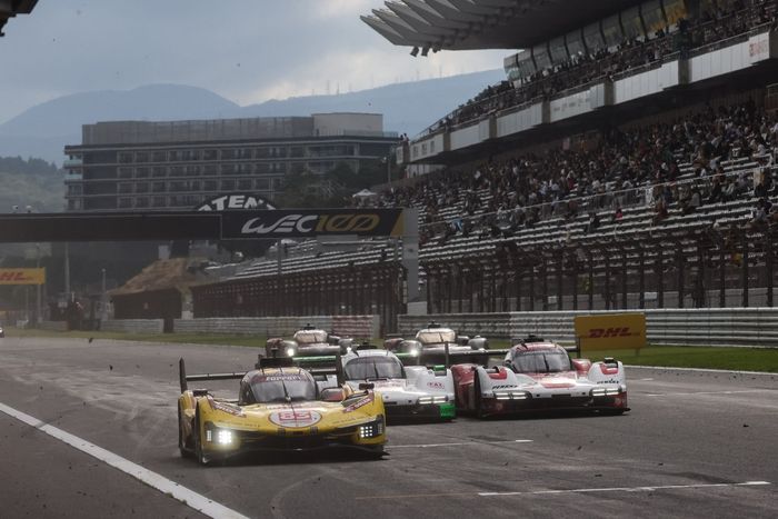 #83 AF Corse Ferrari 499P: Robert Kubica, Yifei Ye, Philip Hanson, #99 Proton Competition Porsche 963: Neel Jani, Nicolas Pino, Nicolas Varrone, #5 Porsche Penske Motorsport Porsche 963: Julien Andlauer, Michael Christensen, Mathieu Jaminet