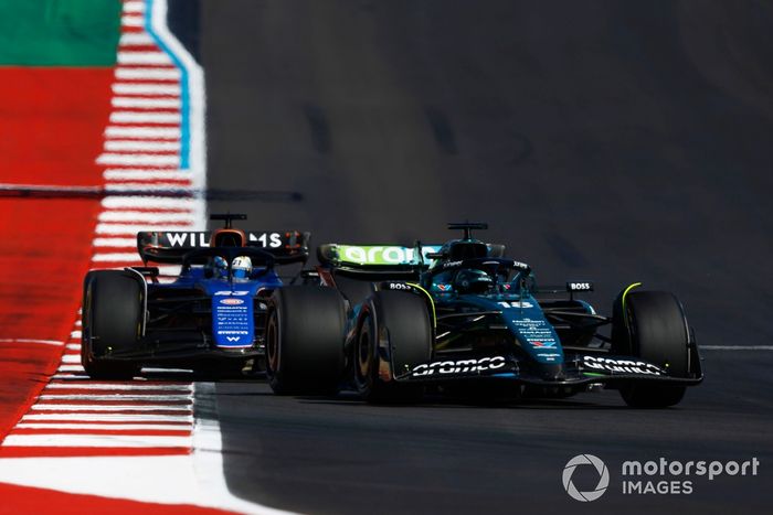 Lance Stroll, Aston Martin AMR24, Alex Albon, Williams FW46