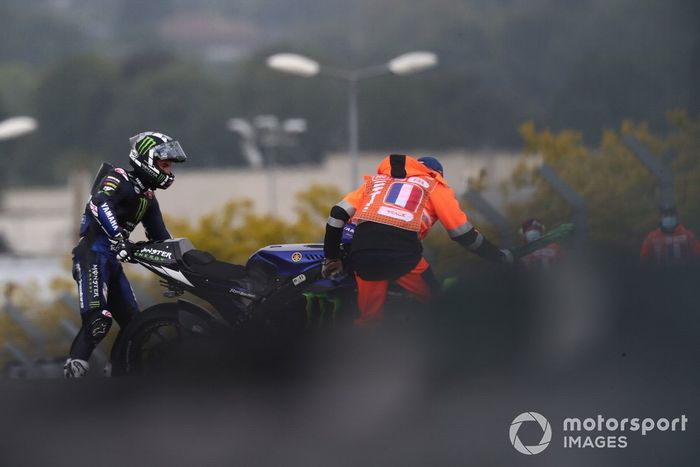 Maverick Vinales, Yamaha Factory Racing after his crash