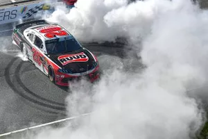 Race Winner Christopher Bell, Joe Gibbs Racing, Toyota Supra Ruud