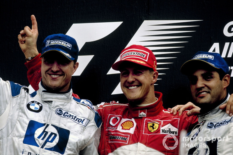 Podium: Race winner Michael Schumacher, Ferrari, second place Ralf Schumacher, BMW Williams, third place Juan-Pablo Montoya, BMW Williams