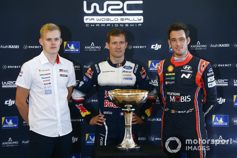 WRC-Titelkandidaten 2018: Ott Tänak, Toyota Gazoo Racing, Toyota Yaris, Sébastien Ogier, M-Sport Ford, Ford Fiesta Thierry Neuville, Hyundai Motorsport, Hyundai i20 Coupé