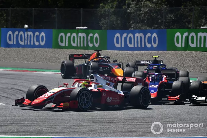 Mick Schumacher, Prema Racing,  Roy Nissany, Trident, y Yuki Tsunoda, Carlin