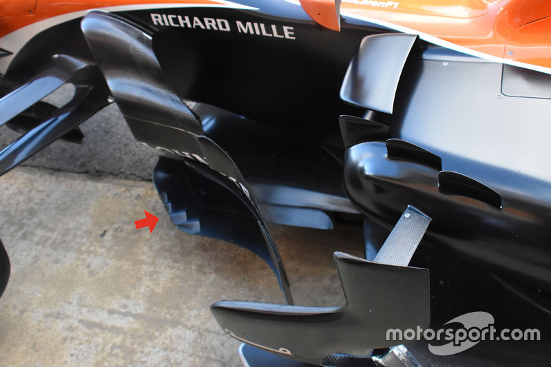 Détails des dérives latérales de la McLaren MCL32