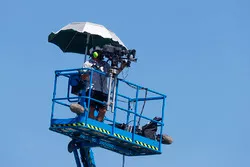  TV Camera and operator on a cherry picker