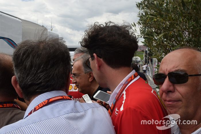 Maurizio Arrivabene, director de la Scuderia Ferrari, Sergio Marchionne, Presidente Ferrari y CEO Fiat